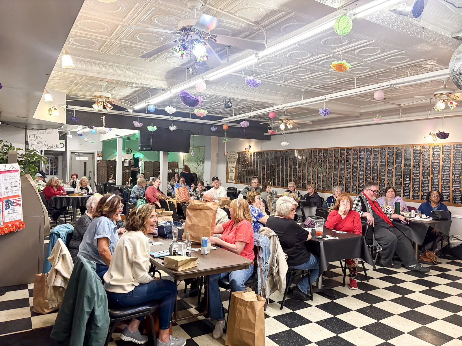 Members and guests gathering inside Lodge 346